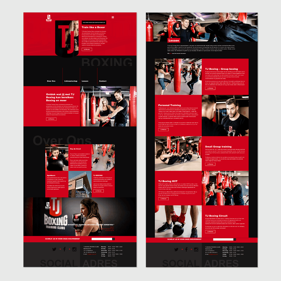 TJ Boxing webdesign